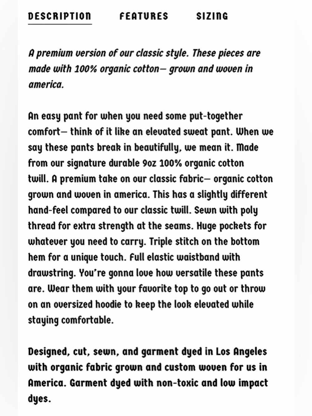 Big Bud press organic action pants - Picture 6 of 7